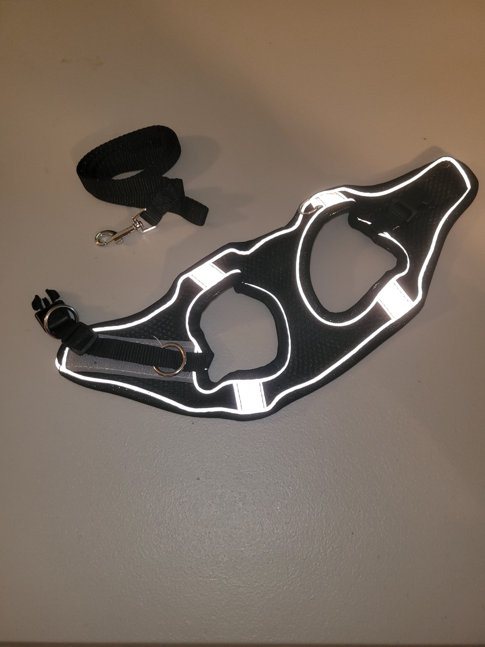 Reflective Black Dog/Cat X-small Harness with Leash - Safety Walking Harness